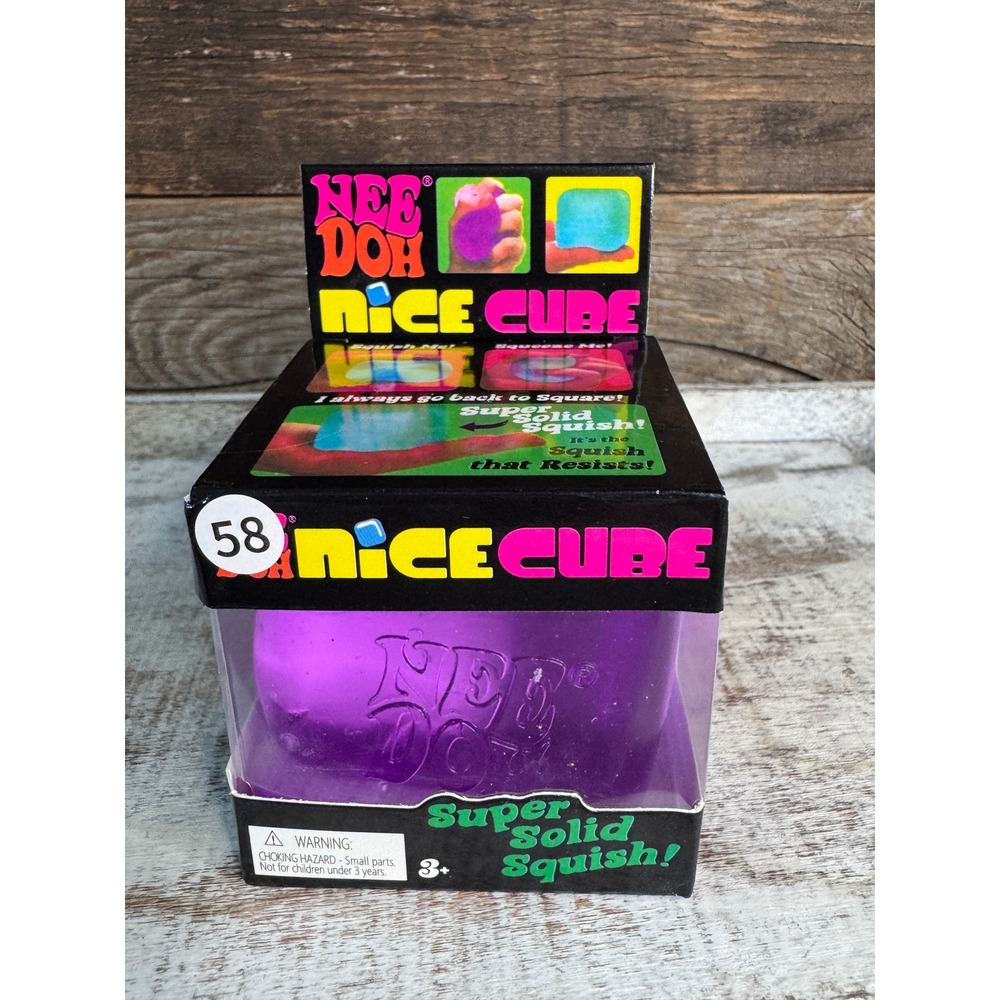 Schylling NeeDoh Nice Cube VIRAL Purple Squishy Stress Toy Brand‎ New In Box NIB